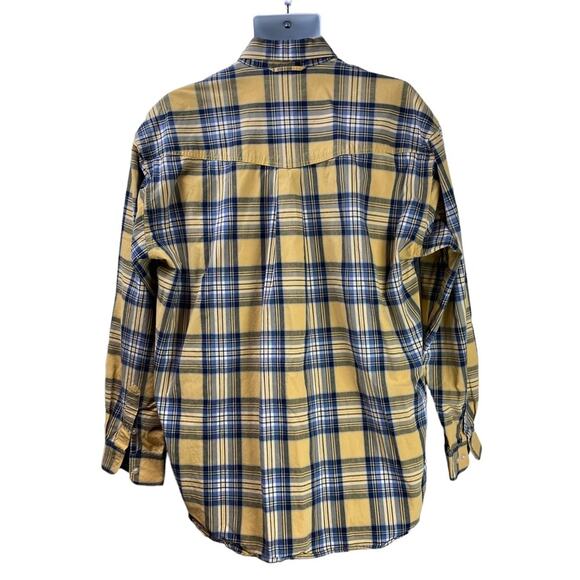 Roper Plaid Button Down Shirt Size XL Blue Tan - Picture 3 of 7